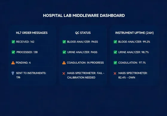 Secure laboratory middleware dashboard